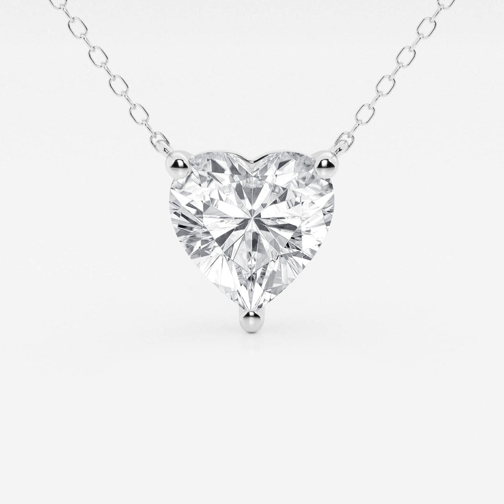 3.00 CTW Heart Shape Lab Grown Diamond Pendant Necklace – AGI Certified 14K Gold