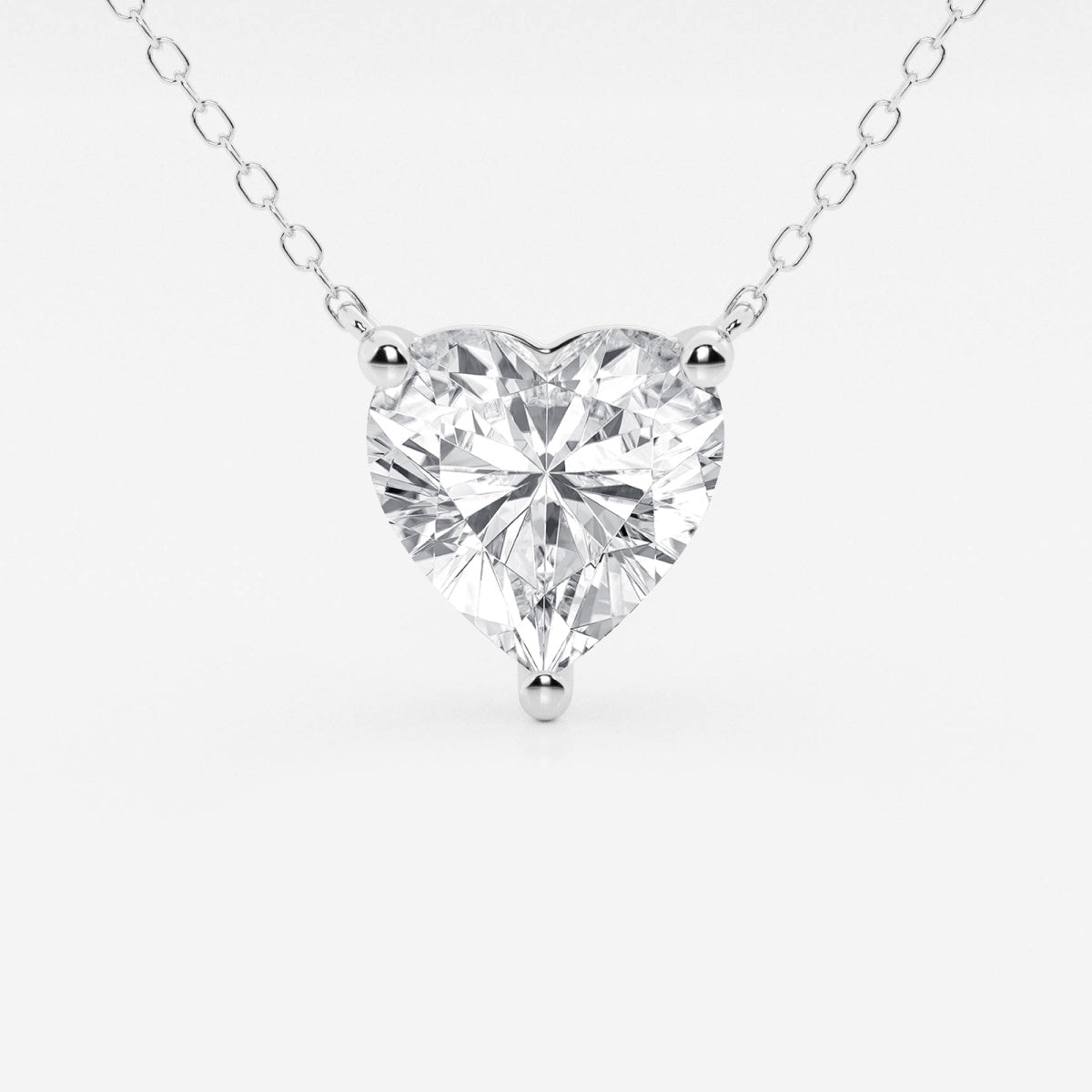 3.00 CTW Heart Shape Lab Grown Diamond Pendant Necklace – AGI Certified 14K Gold