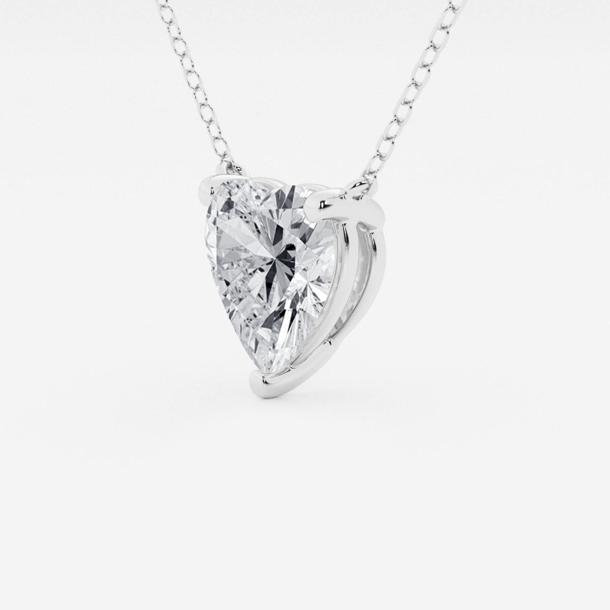 3.00 CTW Heart Shape Lab Grown Diamond Pendant Necklace – AGI Certified 14K Gold