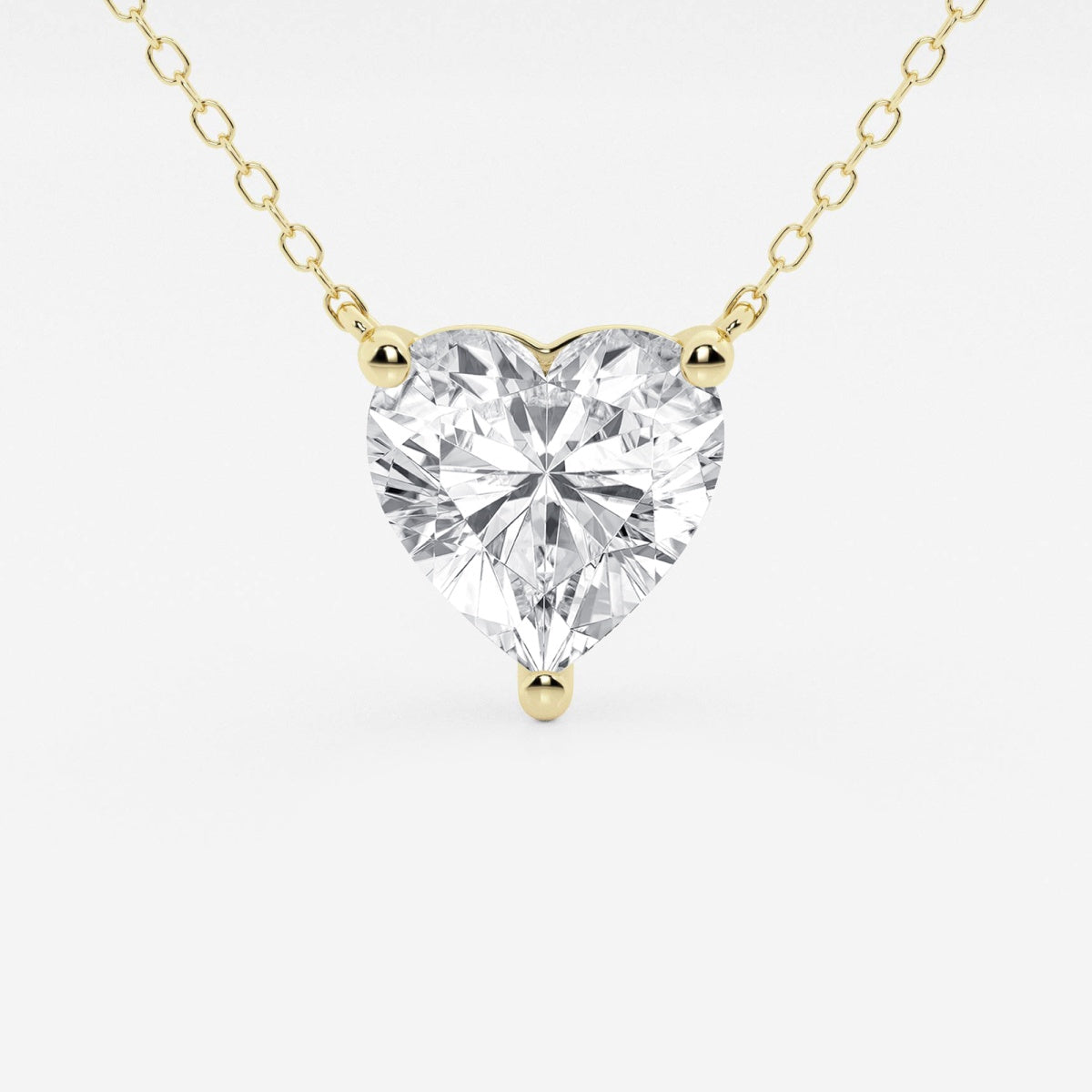 3.00 CTW Heart Shape Lab Grown Diamond Pendant Necklace – AGI Certified 14K Gold