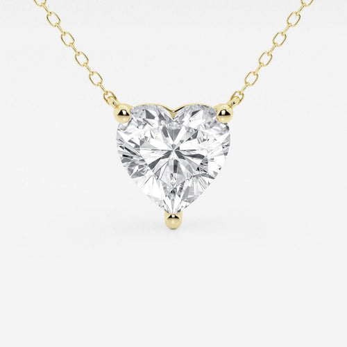 3.00 CTW Heart Shape Lab Grown Diamond Pendant Necklace – AGI Certified 14K Gold