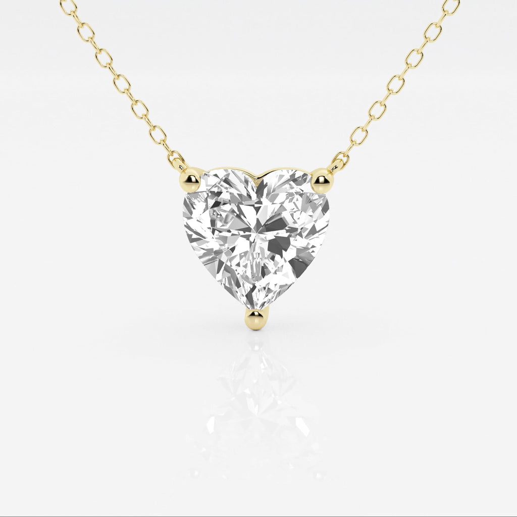 3.00 CTW Heart Shape Lab Grown Diamond Pendant Necklace – AGI Certified 14K Gold