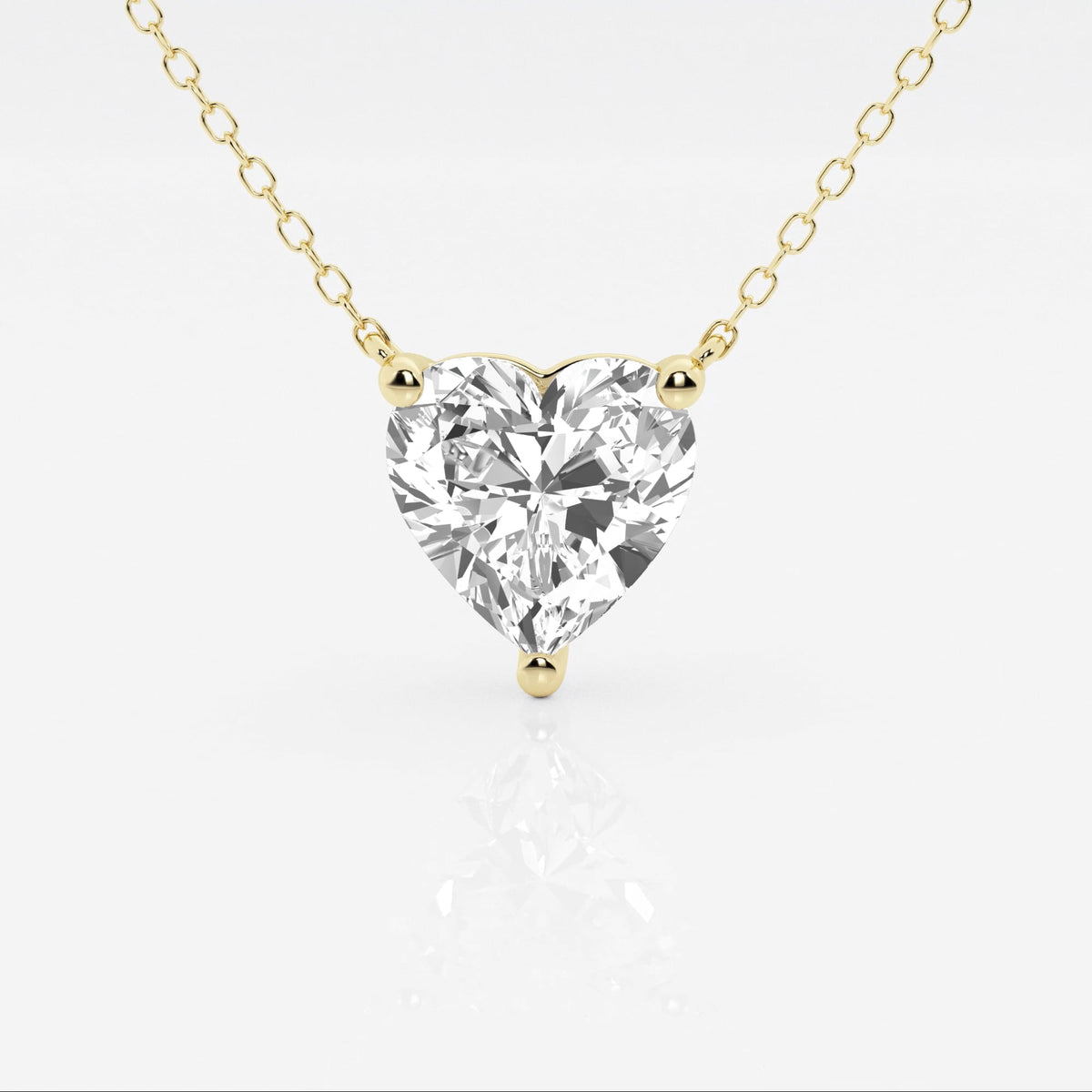 3.00 CTW Heart Shape Lab Grown Diamond Pendant Necklace – AGI Certified 14K Gold