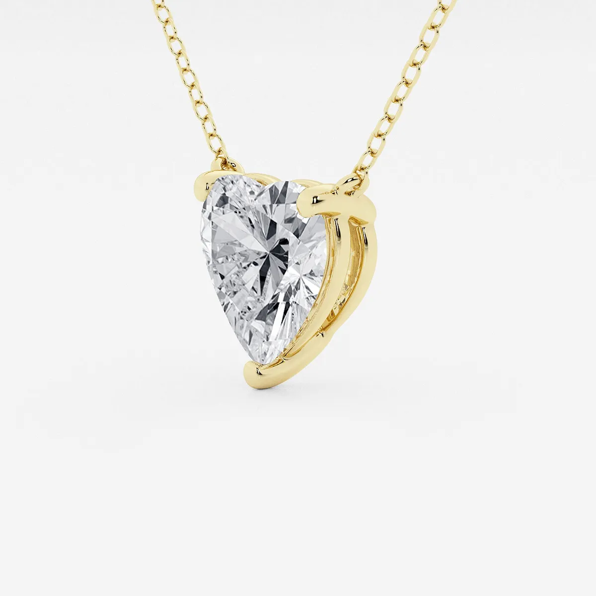 3.00 CTW Heart Shape Lab Grown Diamond Pendant Necklace – AGI Certified 14K Gold