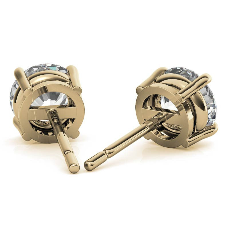 4.00 CTW Lab Grown Diamond Stud Earrings in 14K Gold – AGI Certified, G Color VS Clarity