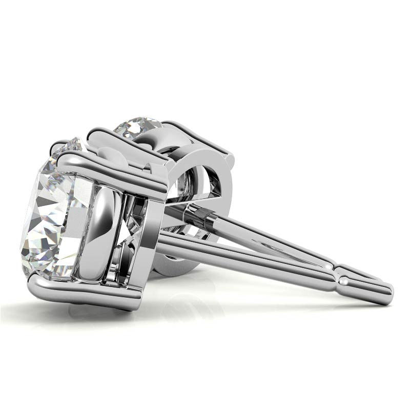 4.00 CTW Lab Grown Diamond Stud Earrings in 14K Gold – AGI Certified, G Color VS Clarity