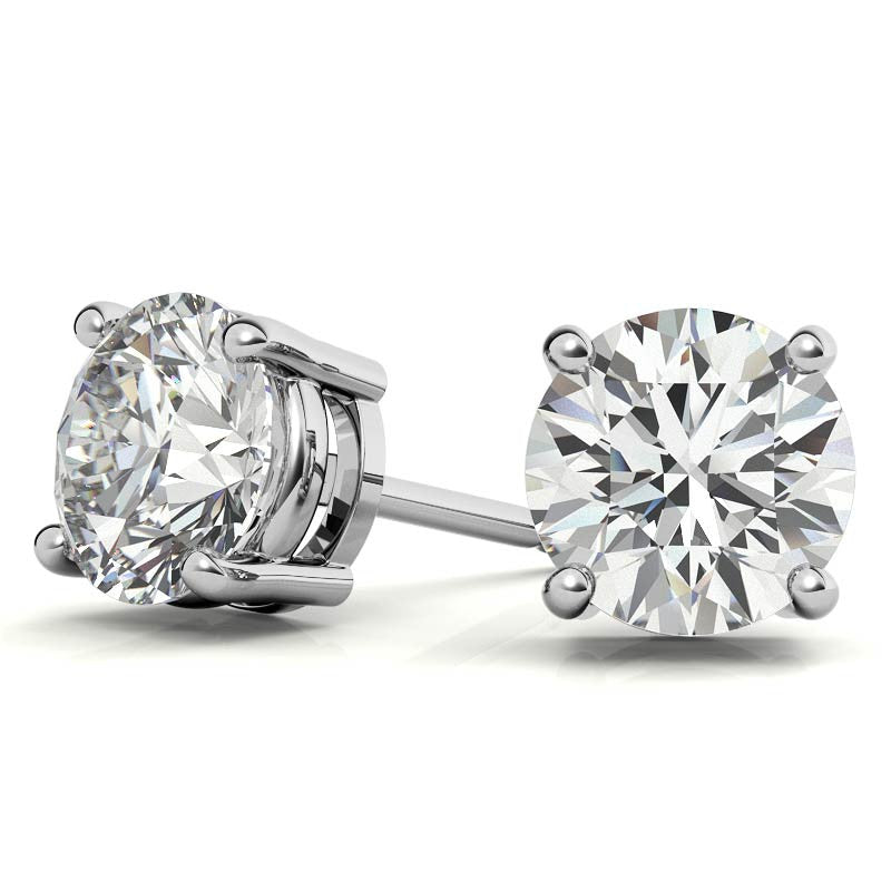 4.00 CTW Lab Grown Diamond Stud Earrings in 14K Gold – AGI Certified, G Color VS Clarity