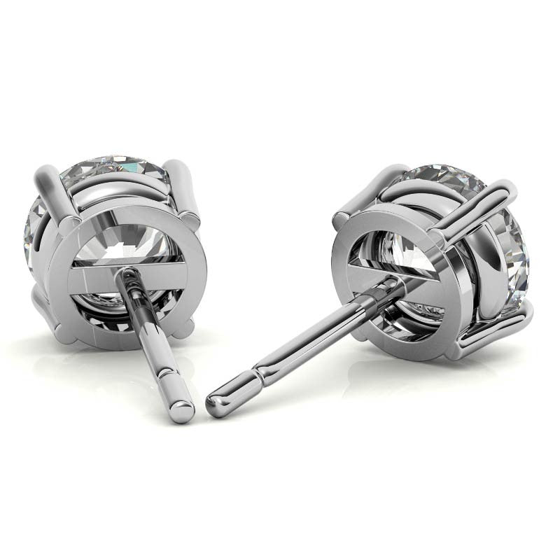 4.00 CTW Lab Grown Diamond Stud Earrings in 14K Gold – AGI Certified, G Color VS Clarity